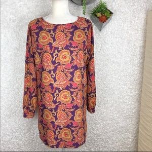 LOFT Paisley Print Shift Dress XS